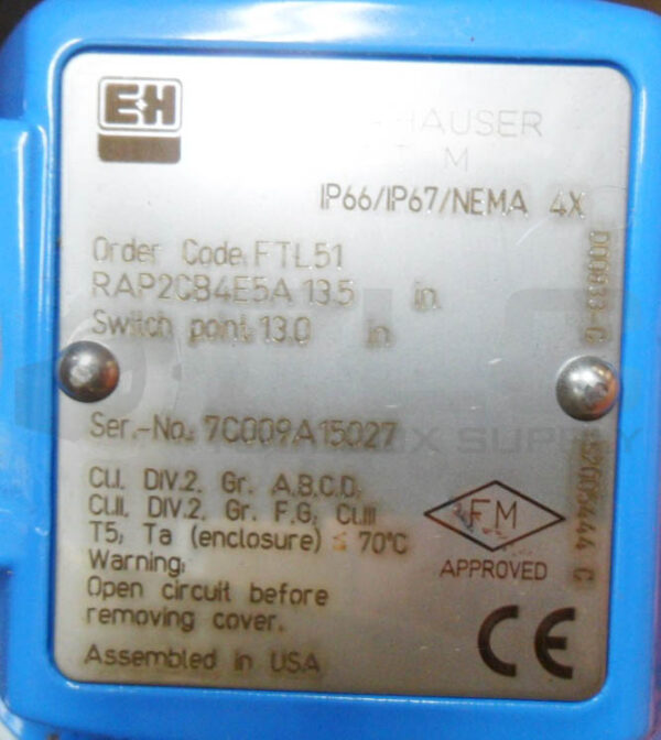NEW ENDRESS + HAUSER FTL51-RAP2CB4E5A LIQUIPHANT M LEVEL SWITCH - Image 6