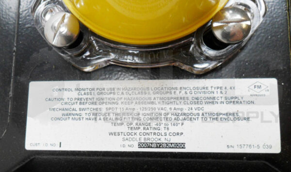 NEW WESTLOCK 2007NBY2B2M0200 LIMIT SWITCH 15A 125-250VAC 24VDC - Image 6