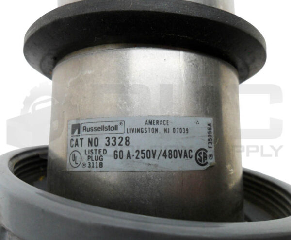 NEW RUSSELLSTOLL 3328 PLUG 60A 250V 480VAC - Image 4