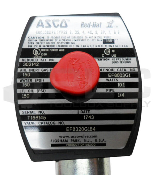 NEW ASCO EF8320G184 SOLENOID VALVE 20753 W/ 28614-032-D COIL MP-C-144 *READ* - Image 7