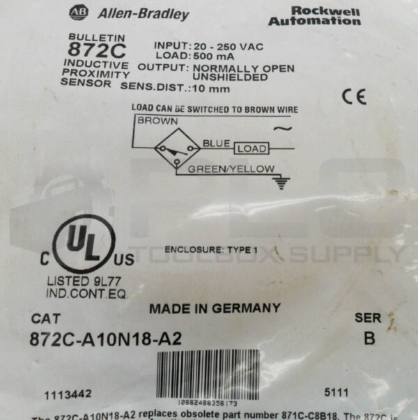 SEALED NEW ALLEN BRADLEY 872C-A10N18-A2 /B INDUCTIVE PROXIMITY SENSOR *READ* - Image 5