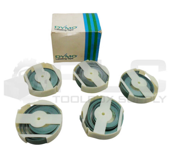 NEW BOX OF 5 DYMO TAPE MAGAZINE GREEN *READ*