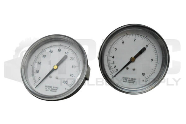 LOT OF 2 RECEIVER GAUGE 25PSI 3-15PSI 0-100 0-10