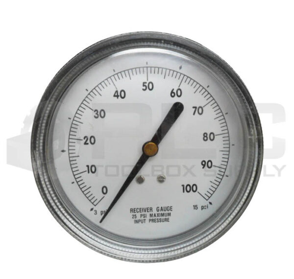 LOT OF 2 RECEIVER GAUGE 25PSI 3-15PSI 0-100 0-10 - Image 2