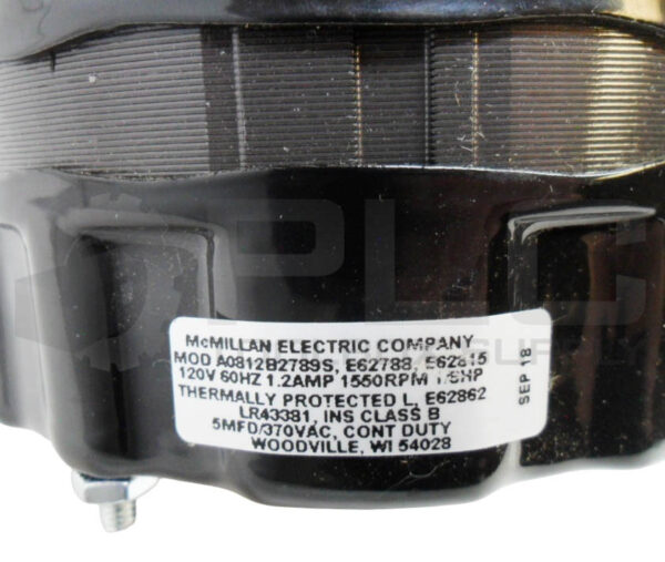 NEW MCMILLAN ELECTRIC A0812B2789S HVAC MOTOR 120V 60HZ 1.2A 1550RPM 1/8HP - Image 6