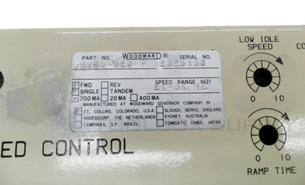 WOODWARD 9905-020 P LOW VOLTAGE 2301A LOAD SHARING & SPEED CONTROL 20-40VDC - Image 4