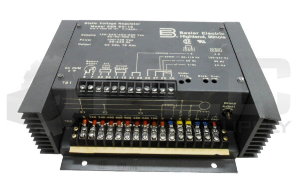 BASLER ELECTRIC SSR 63-12 STATIC VOLTAGE REGULATOR 600VAC 50/60HZ 9 1859 00 101