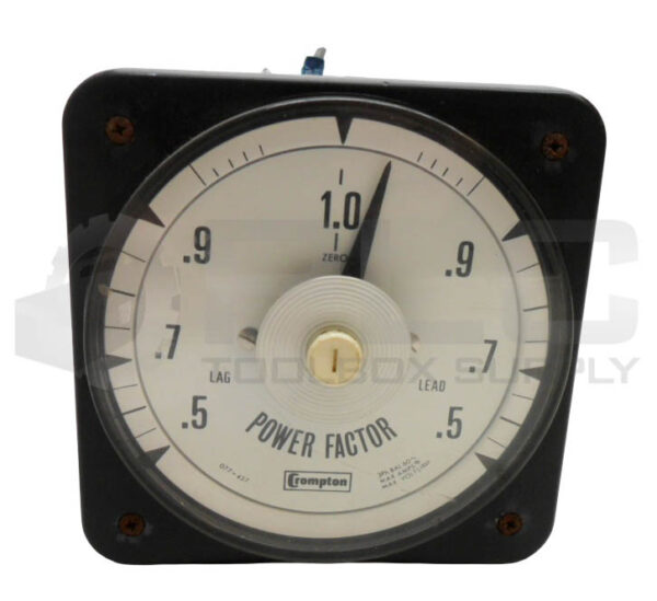 CROMPTON 077-427A-QQAD POWER FACTOR METER .5 LAG- .5 LEAD 120V 5A - Image 2