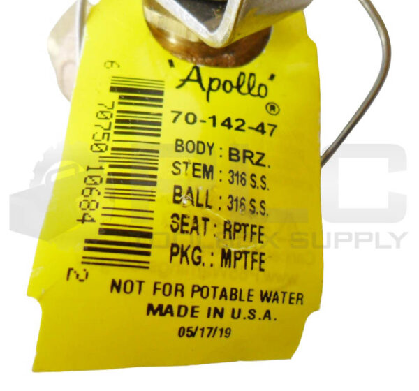 NEW APOLLO 70-142-47 BALL VALVE 3/8" 600 CWP - Image 5