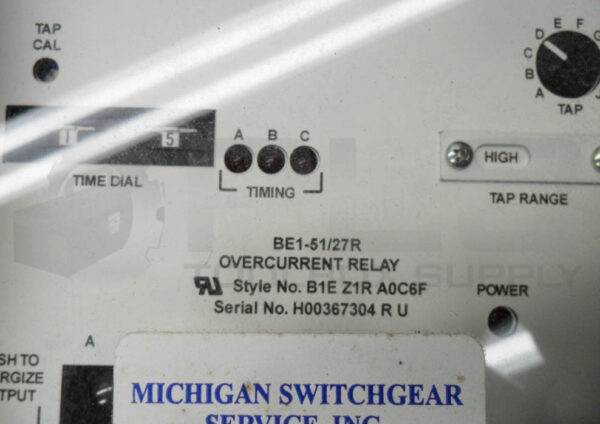BASLER ELECTRIC BE1-51/27R OVERCURRENT RELAY B1EZ1RA0C6F - Image 5