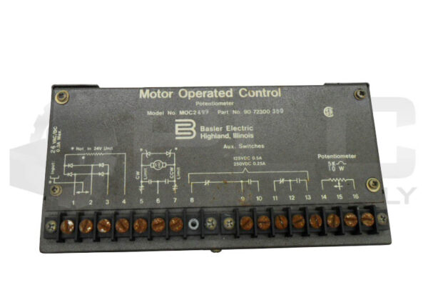 BASLER ELECTRIC MOC2499 MOTOR OPERATED CONTROL 125-250VDC 0.5/0.25A 90 72300 350 - Image 2
