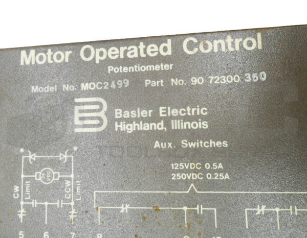 BASLER ELECTRIC MOC2499 MOTOR OPERATED CONTROL 125-250VDC 0.5/0.25A 90 72300 350 - Image 5