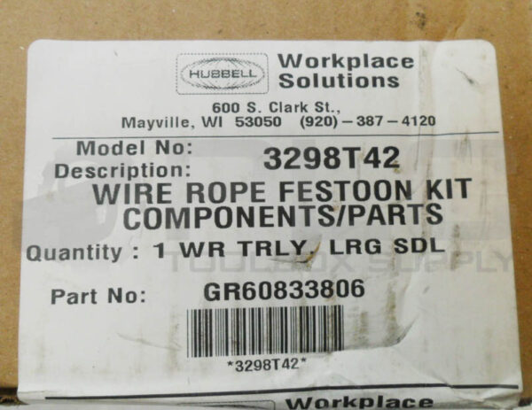 SEALED NEW HUBBELL 3298T42 WIRE ROPE FESTOON KIT COMPONENTS GR60833806 FRT-06 - Image 3