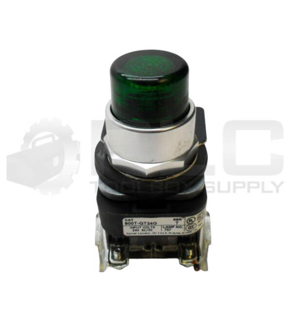 ALLEN BRADLEY 800T-QT24G /T PUSH BUTTON GREEN W/ 800T-XA /D CONTACT BLOCK