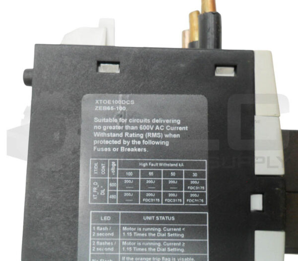 EATON XTOE100DCS OVERLOAD RELAY 20-100A 690V ZEB65-100 ZEBXTOE - Image 6