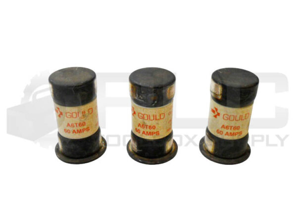 LOT OF 3 GOULD A6T60 CURRENT LIMITING FUSE 600VAC 60A