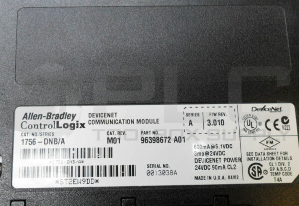 ALLEN BRADLEY 1756-DNB /A DEVICENET COMMUNICATION MODULE 24VDC *READ* - Image 4