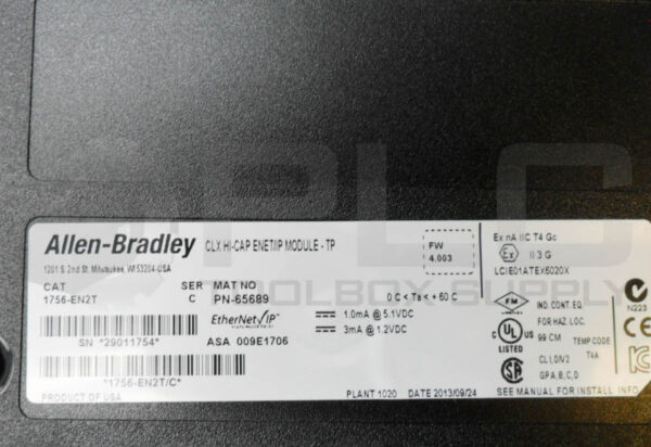 ALLEN BRADLEY 1756-EN2T /C CLX HI-CAP ENET/IP MODULE-TP - Image 4