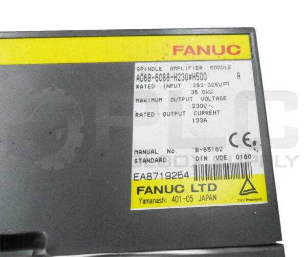FANUC A06B-6088-H230#H500 /A SPINDLE AMPLIFIER MODULE 283-325V 133A - Image 6