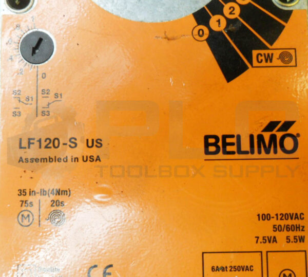 BELIMO LF120-S SPRING RETURN DAMPER ACTUATOR 100-120VAC 50/60HZ - Image 5