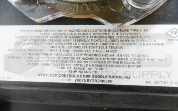 WESTLOCK CONTROLS 2007NBY2B2M0200 LIMIT SWITCH W/ 238614-032-D COIL MP-C-144 - Image 7
