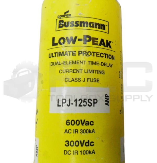 BUSSMANN LPJ-125SP LOW PEAK FUSE 125A 600VAC 300VDC - Image 4