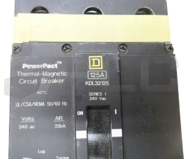 SQUARE D KDL32125 /1 THERMAL MAGNETIC CIRCUIT BREAKER 125A 240VAC 50/60HZ - Image 5