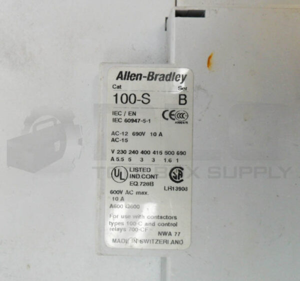 ALLEN BRADLEY 100-C85D*00 /A CONTACTOR W/ 100-S /B CONTACT BLOCK - Image 5