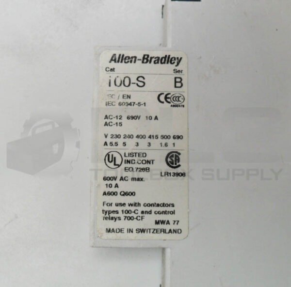 ALLEN BRADLEY 100-C60D*00 /B CONTACTOR W/ 100-FSD250 /A W/ 100-S /B - Image 5