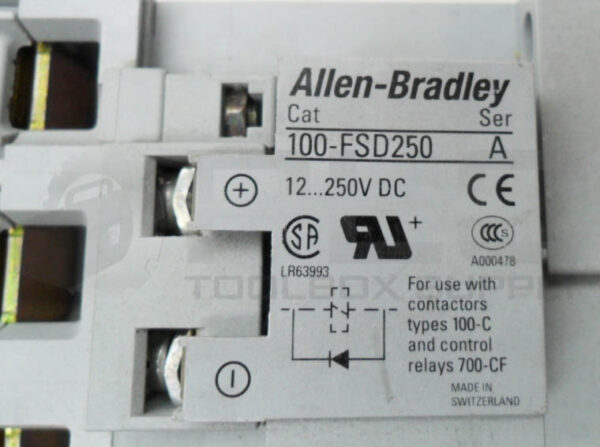 ALLEN BRADLEY 100-C60D*00 /B CONTACTOR W/ 100-FSD250 /A W/ 100-S /B - Image 6