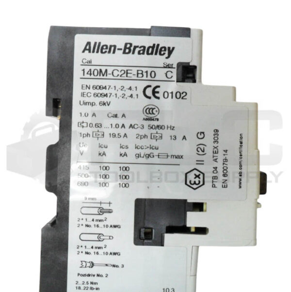 ALLEN BRADLEY 140M-C2E-B10 /C CIRCUIT BREAKER 1.0A 50/60HZ - Image 5