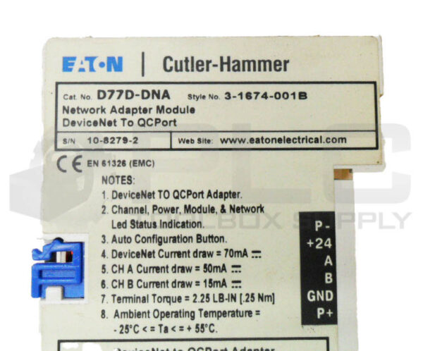 EATON CUTLER HAMMER D77D-DNA NETWORK ADAPTER MODULE - Image 5