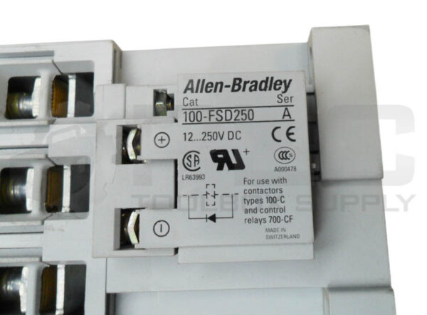 ALLEN BRADLEY 100-C85D*00 /A CONTACTOR W/ 100-FSD250 /A SURGE SUPPRESSOR - Image 5