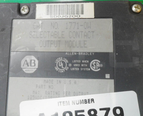 LOT OF 7 ALLEN BRADLEY 1771-OW SELECTABLE CONTACT OUTPUT MODULE 30V ACDC 1A - Image 5