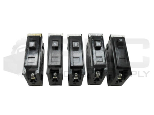 LOT OF 5 CUTLER HAMMER BA120 CIRCUIT BREAKER 1 POLE 20A 120-240VAC
