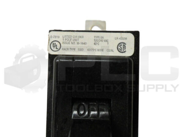 LOT OF 5 CUTLER HAMMER BA120 CIRCUIT BREAKER 1 POLE 20A 120-240VAC - Image 5