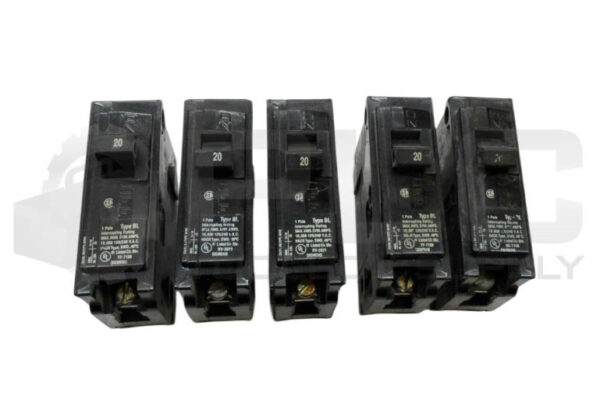 LOT OF 5 SIEMENS B120 CIRCUIT BREAKER 1 POLE 20A 120-240VAC BL120