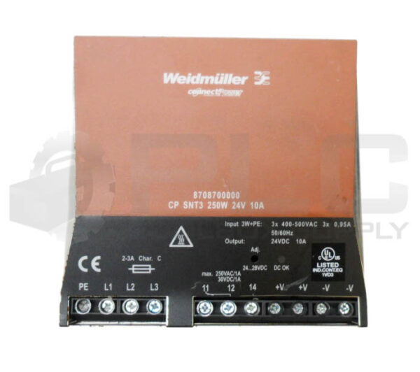 WEIDMULLER 8708700000 POWER SUPPLY 400-500VAC CP SNT3 250W 24V 10A - Image 2