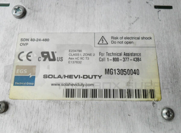 SOLA SDN 40-24-480 POWER SUPPLY 380-500VAC 3.0/1.7A 50/60HZ 24VDC - Image 5