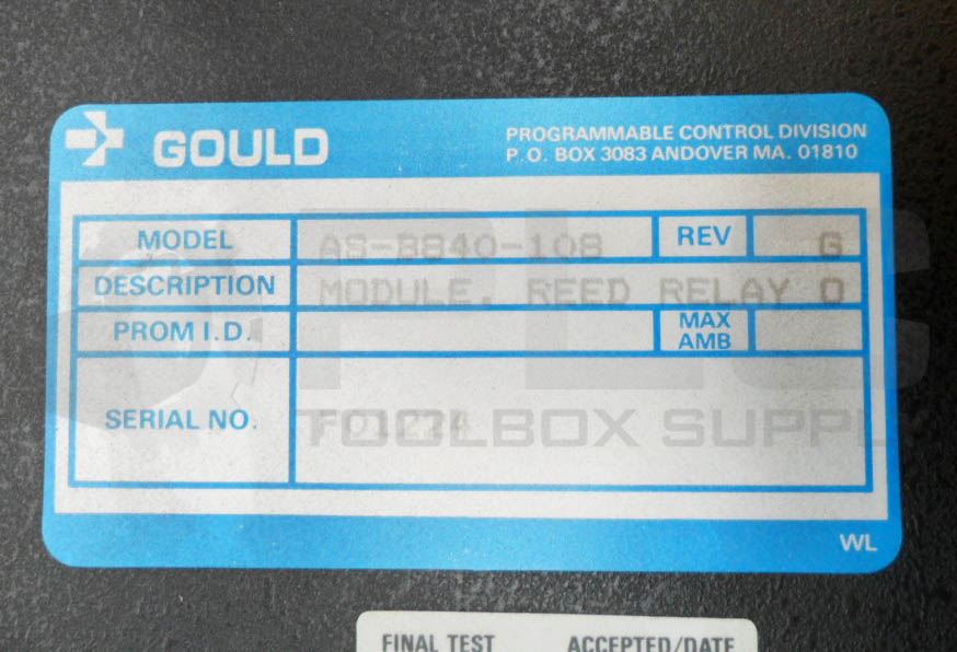 GOULD AS-B840-108 REED RELAY MODULE - PLC Toolbox Supply