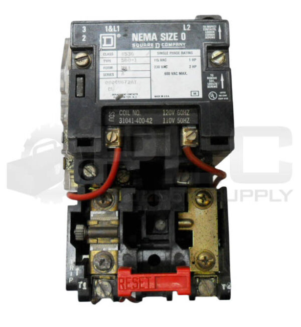 SQUARE D 8536 SBO-1 /A MOTOR STARTER W/ 31041-400-42 W/ 9999 SX-6 INTERLOCK - Image 2