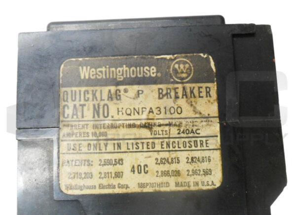 WESTINGHOUSE HQNPA3100 CIRCUIT BREAKER 3 POLE 240VAC 100A - Image 5
