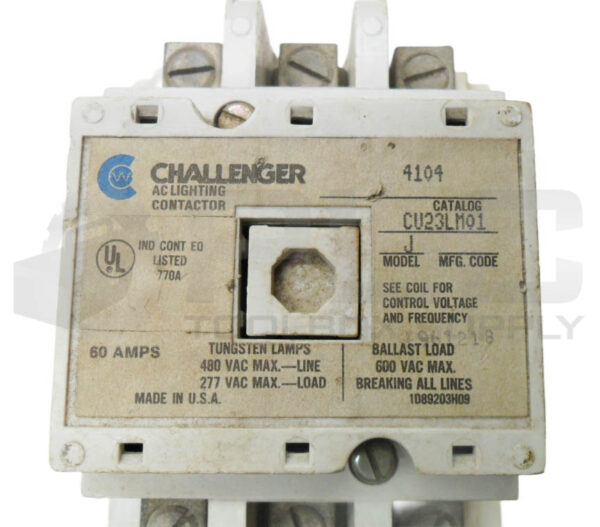 CHALLENGER 4104 CU23LM01 /J AC LIGHTING CONTACTOR W/ 7874A93G01 W/ J1C /C - Image 7
