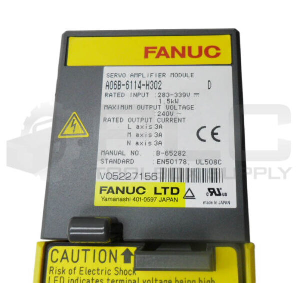 FANUC A06B-6114-H302 /D SERVO AMPLIFIER MODULE 283-339V 3A *READ* - Image 6