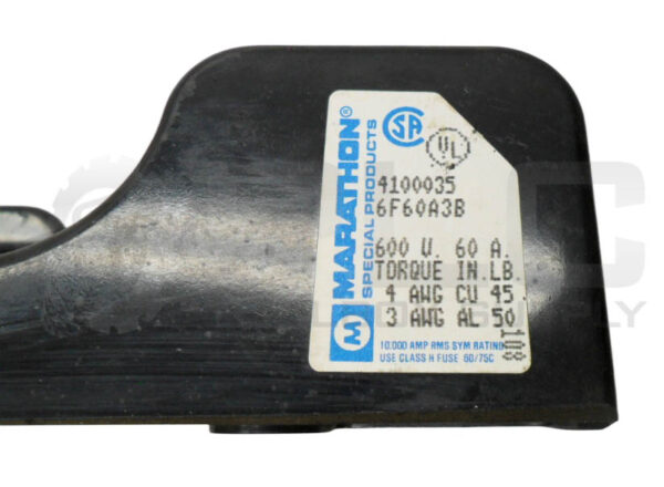 LOT OF 4 MARATHON 6F60A3B FUSE HOLDER 600V 60A 4100035 - Image 5