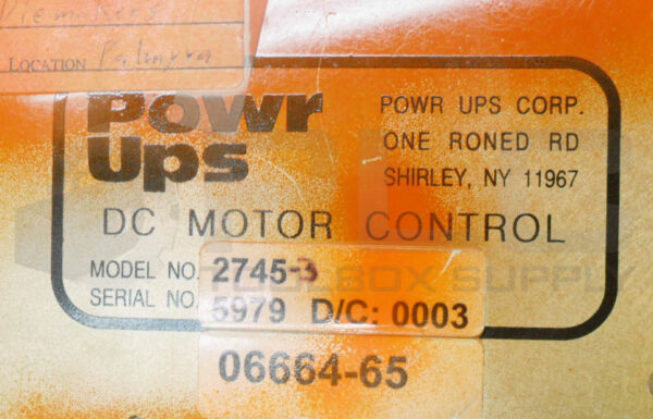 POWR-UPS 2745-3 MOTOR CONTROL BOARD 90-180V - Image 4