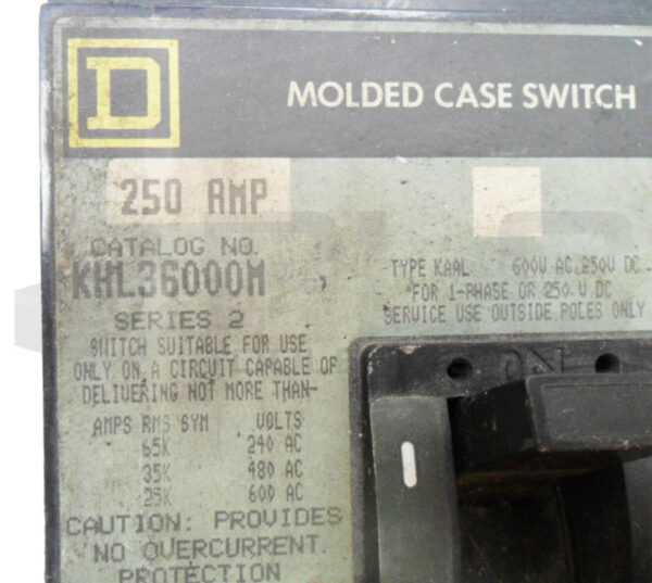 SQUARE D KHL36000M /2 CIRCUIT BREAKER 600VAC 250VDC 250A - Image 5