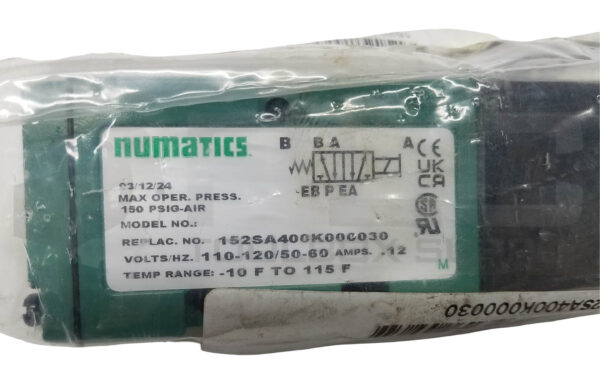 SEALED NEW NUMATICS 152SA400K000030 VALVE 150PSI - Image 5