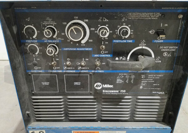 MILLER 903056 SYNCROWAVE 250 AC/DC ARC WELDING POWER SOURCE 11.4KW 1PH 60Hz - Image 2