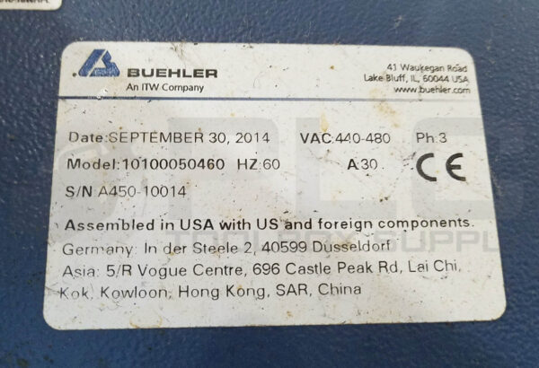 BUEHLER 1010050460 ABRASIMATIC 450 ABRASIVE CUTTER 440-480VAC 3PH 60HZ 30A - Image 5